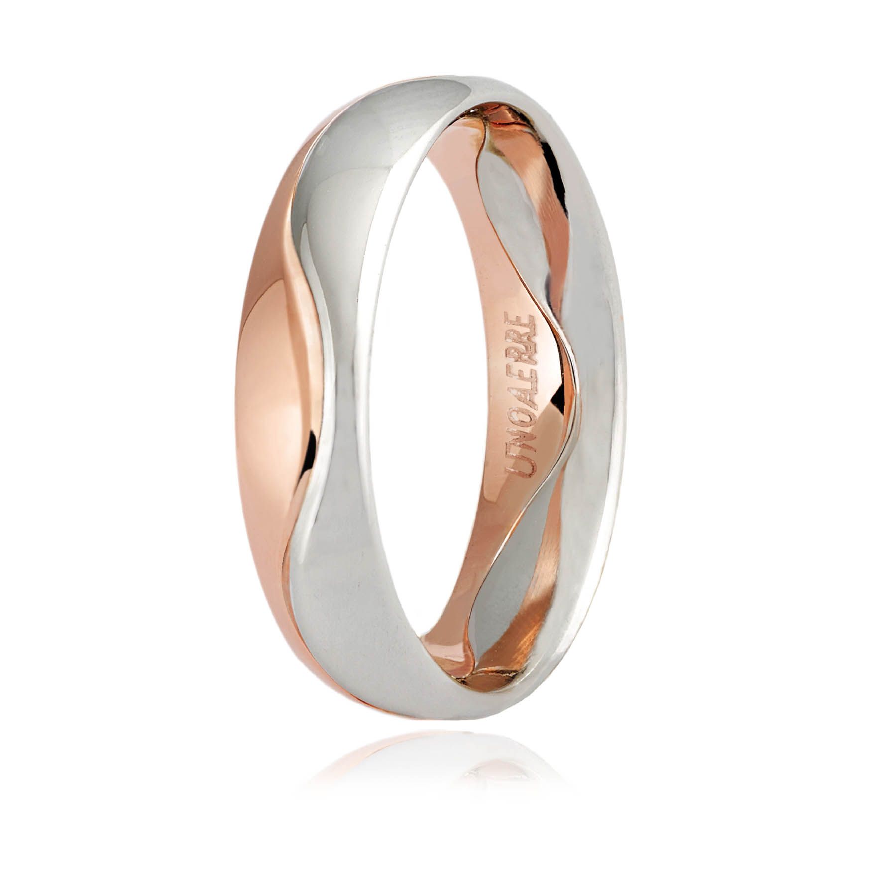 White gold & rose gold wedding rings 18k 3.5mm (code  FAU009BR )